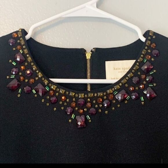 Kate Spade New York Jeweled Neck Short Sleeve Shift Dress - Picture 2 of 6